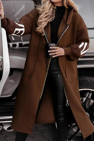 Lisa | Women’s jacket with knitted sleeves and hood