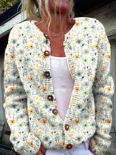 Melissa | Beautiful Floral Print Cardigan with Buttons