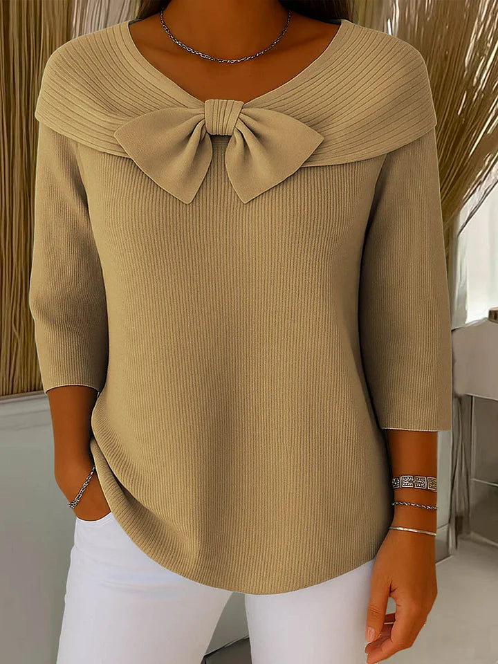 Lira | Timeless Elegance in a Knitted Bow Top